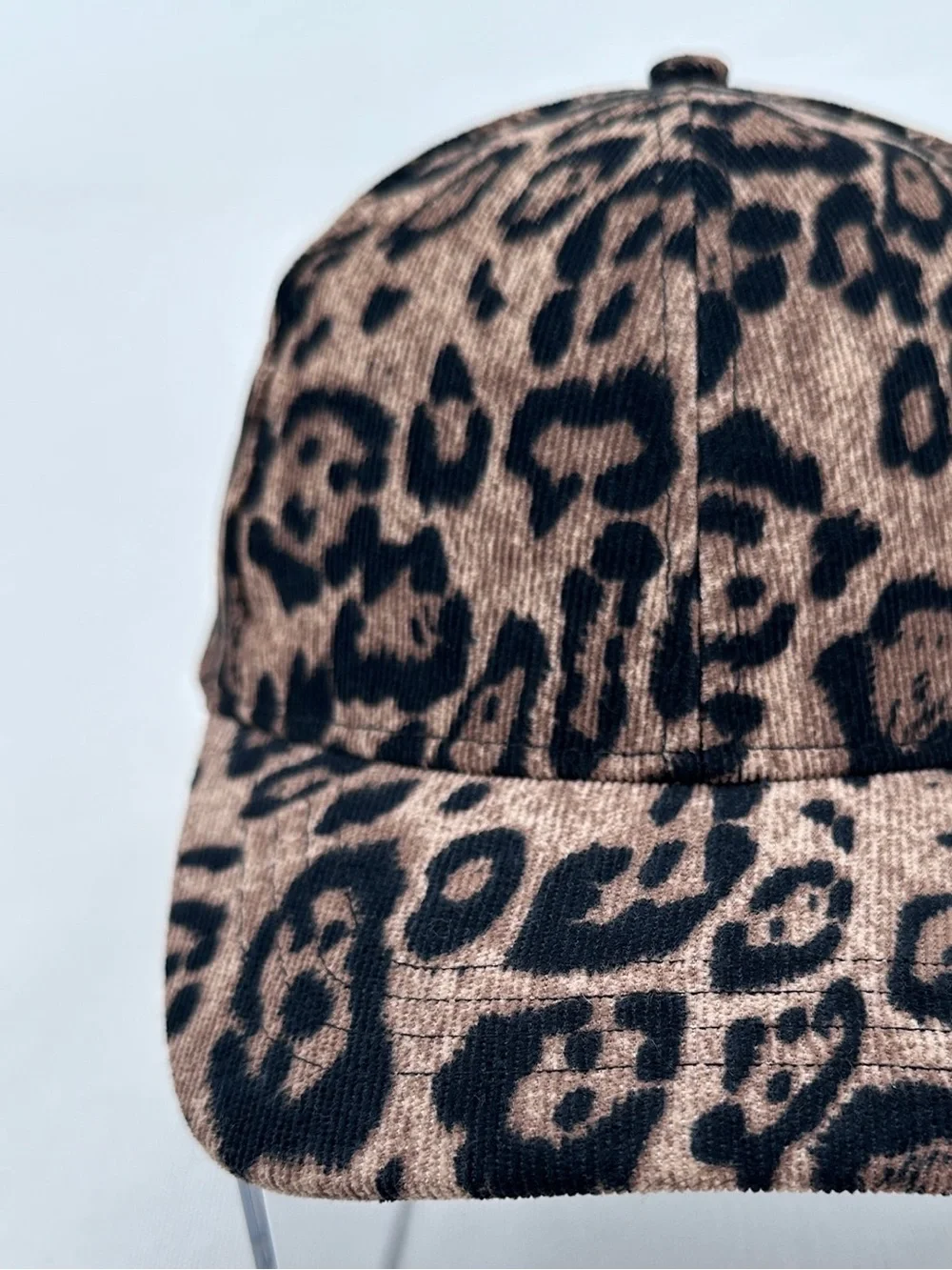 NWT Leopard Print Baseball Cap Micro Corduroy NineWest Unisex